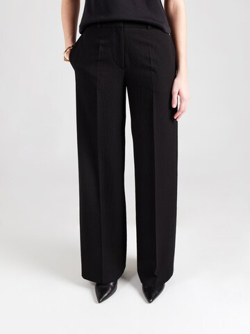 HUGO Wide leg Pantalon 'Hasene' in Zwart: voorkant