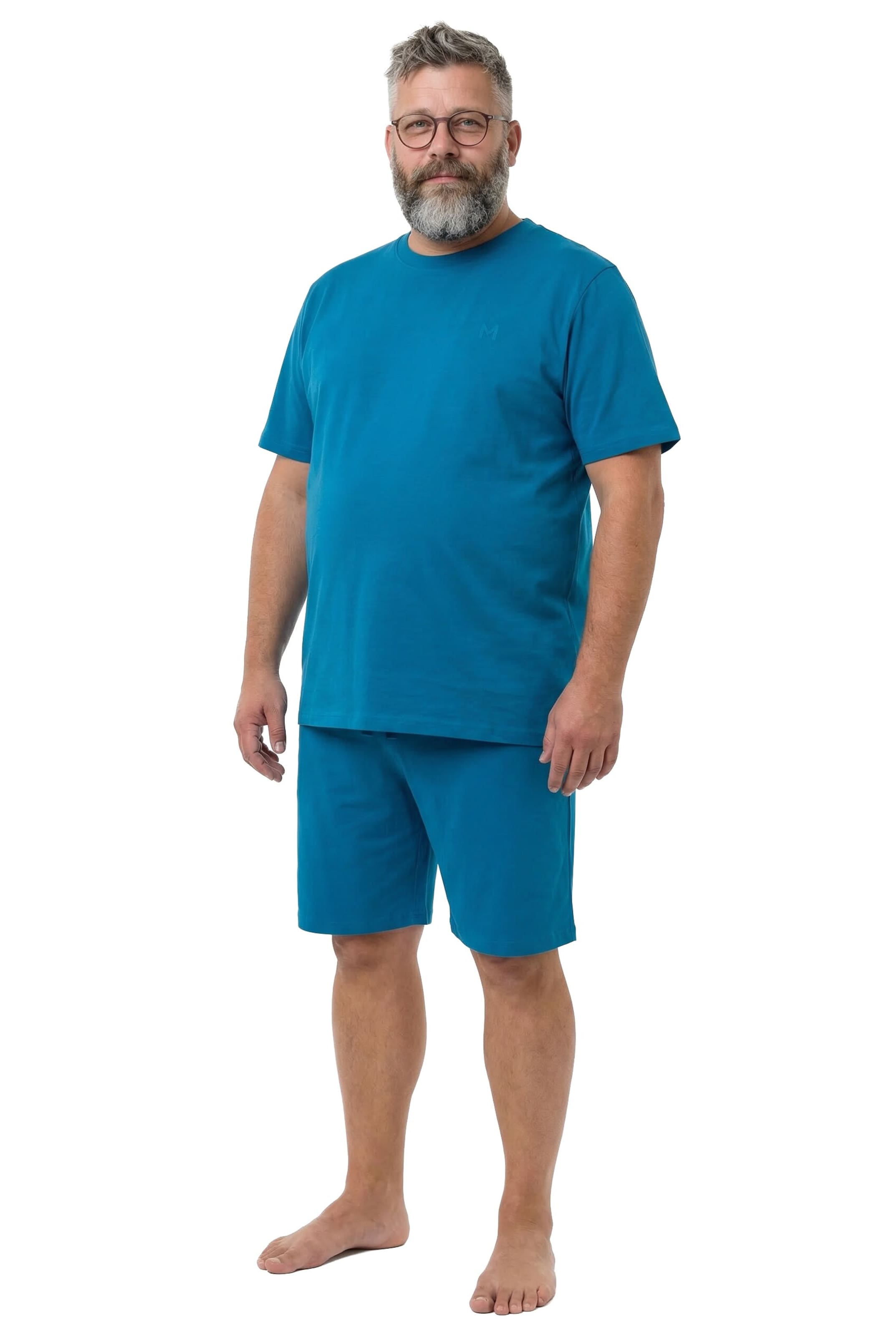 Men Plus Pyjama kort in Groen: voorkant