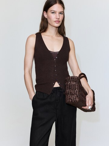 MANGO Wide Leg Hose 'SOMA' in Schwarz