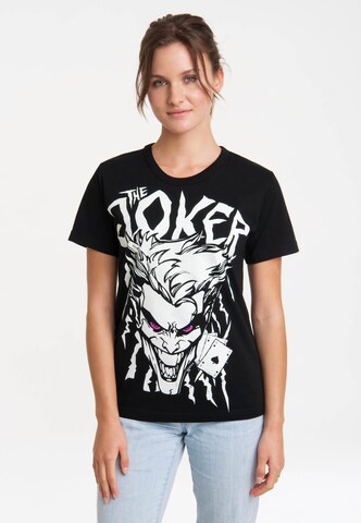 LOGOSHIRT Shirt 'DC Comics - Joker' in Zwart