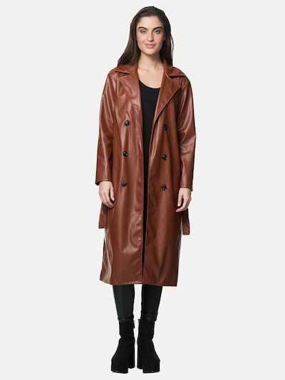 Elara Between-Seasons Coat in Brown, Item view