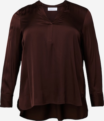 Selected Femme Curve Blouse in Bruin: voorkant