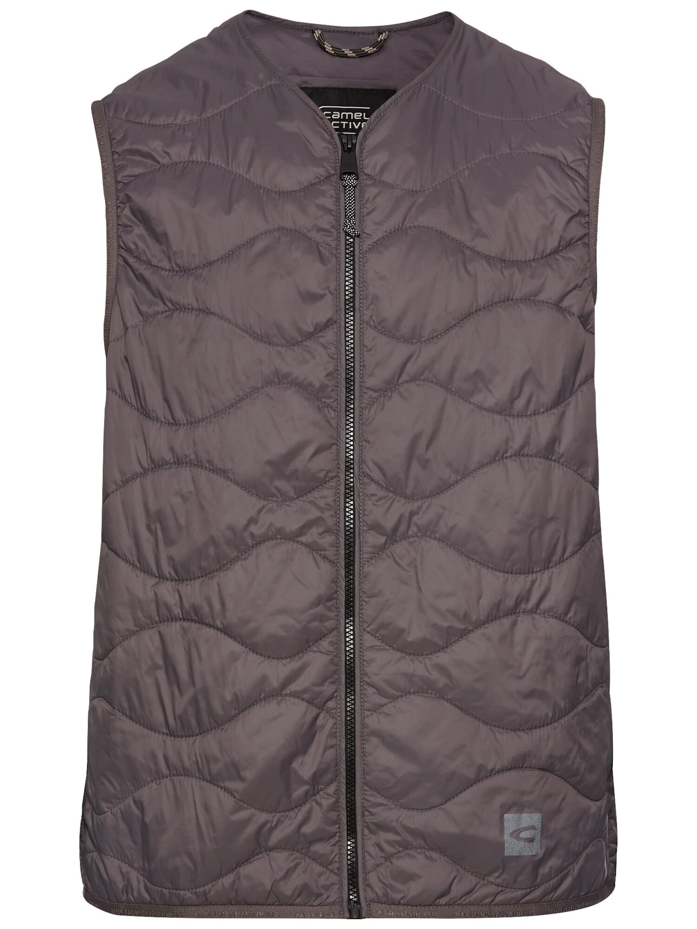 CAMEL ACTIVE Outdoor Weste aus recyceltem Polyamid in Grau: Vorderseite