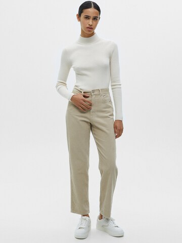 Pull&Bear Regular Broek in Beige: voorkant