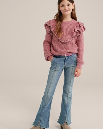WE Fashion Скинни Джинсы в Синий