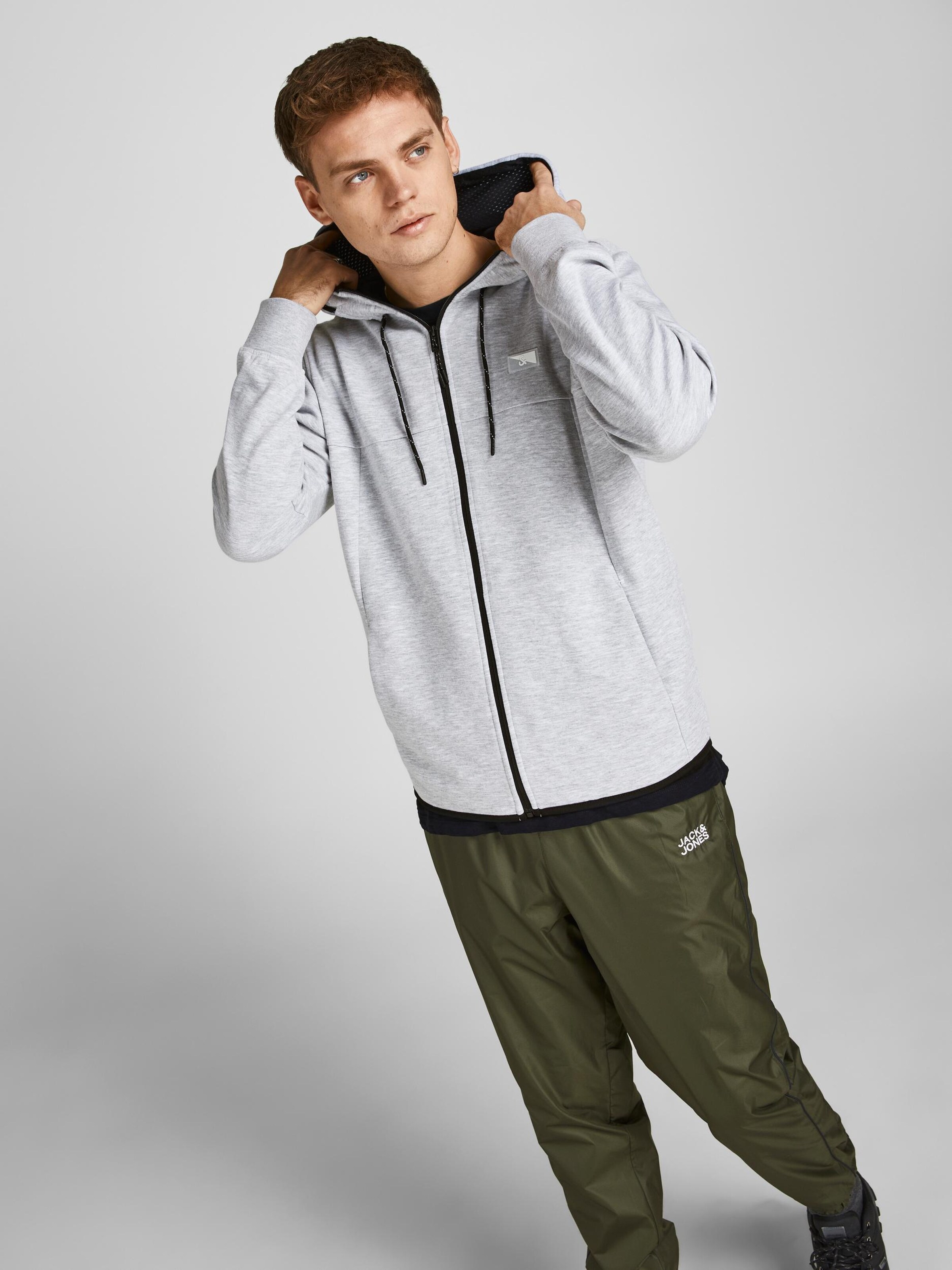 Männer Sweat JACK & JONES Sweatjacke 'Air' in Graumeliert - IF78705 Männer Sweat JACK & JONES Sweatjacke 'Air' in Graumeliert - IF78705