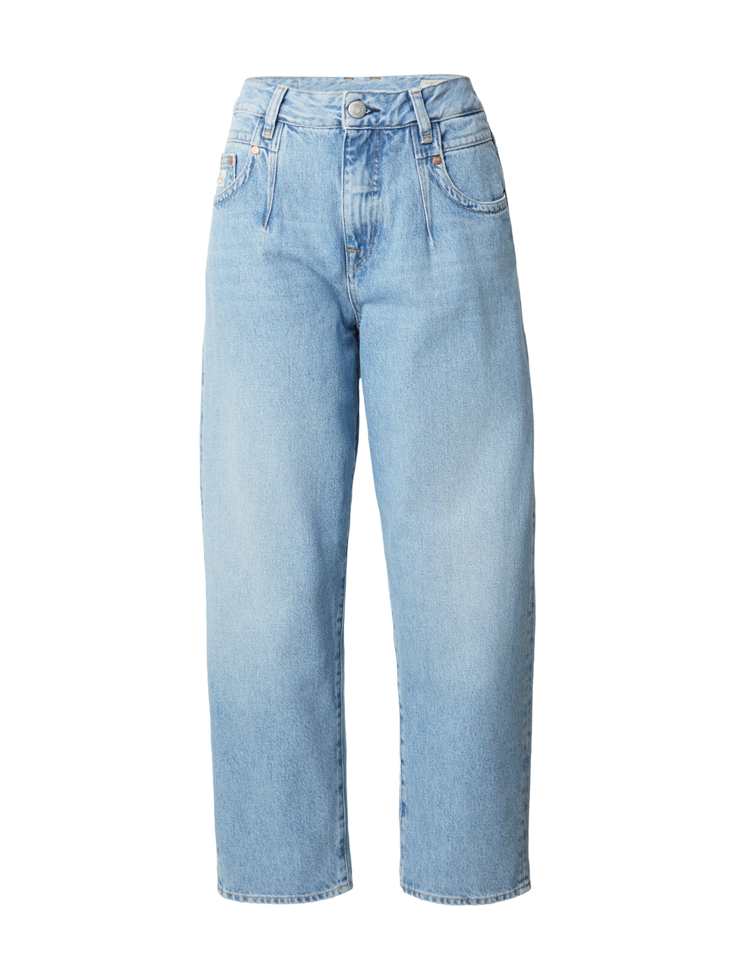 Herrlicher - Loosefit Pantalón vaquero plisado 'Brooke' en azul: frente