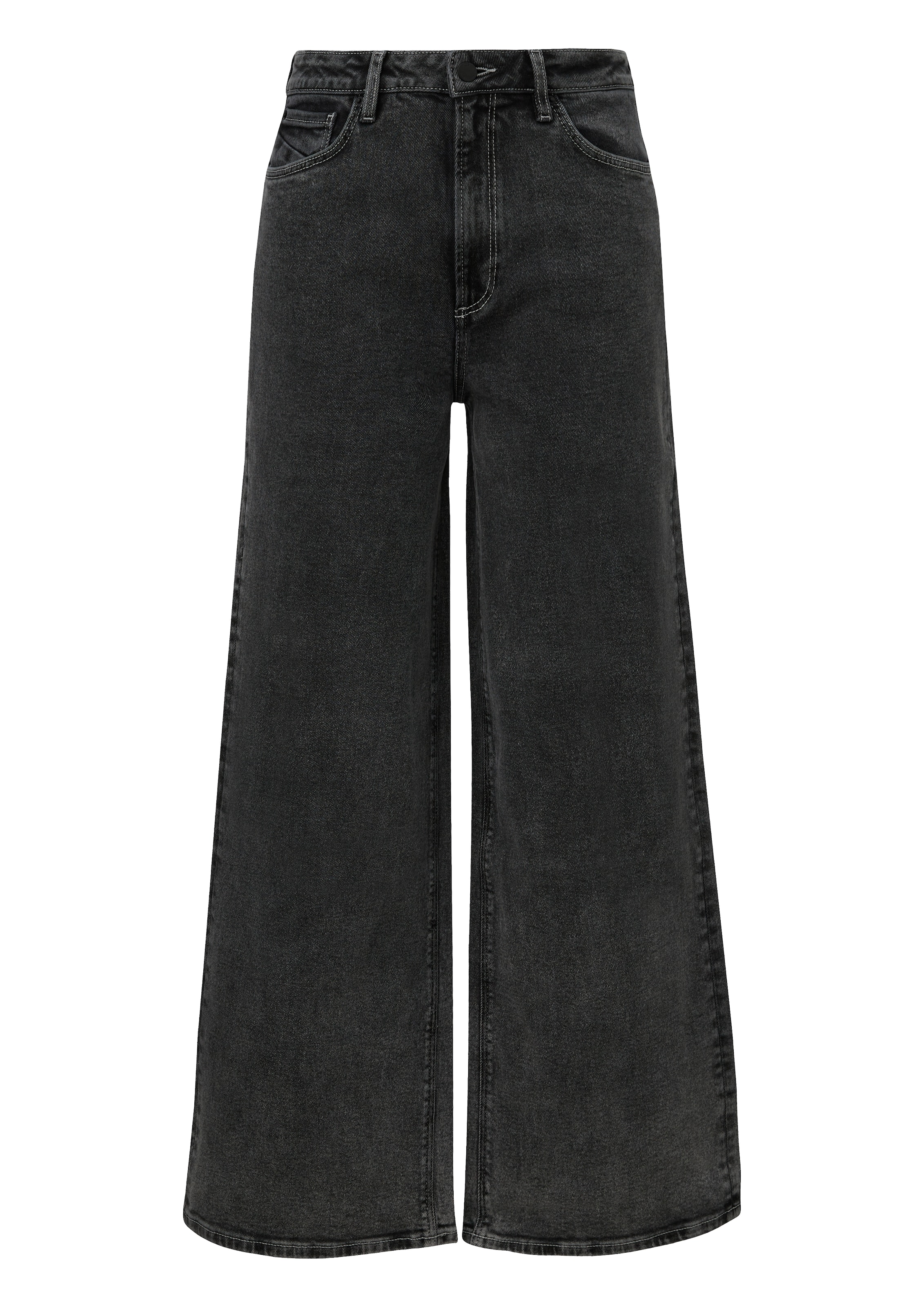 QS Wide Leg Jeans 'Catie' in Grau: Vorderseite