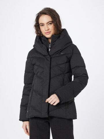 Ragwear Winter Jacket 'NATESA' in Black: front