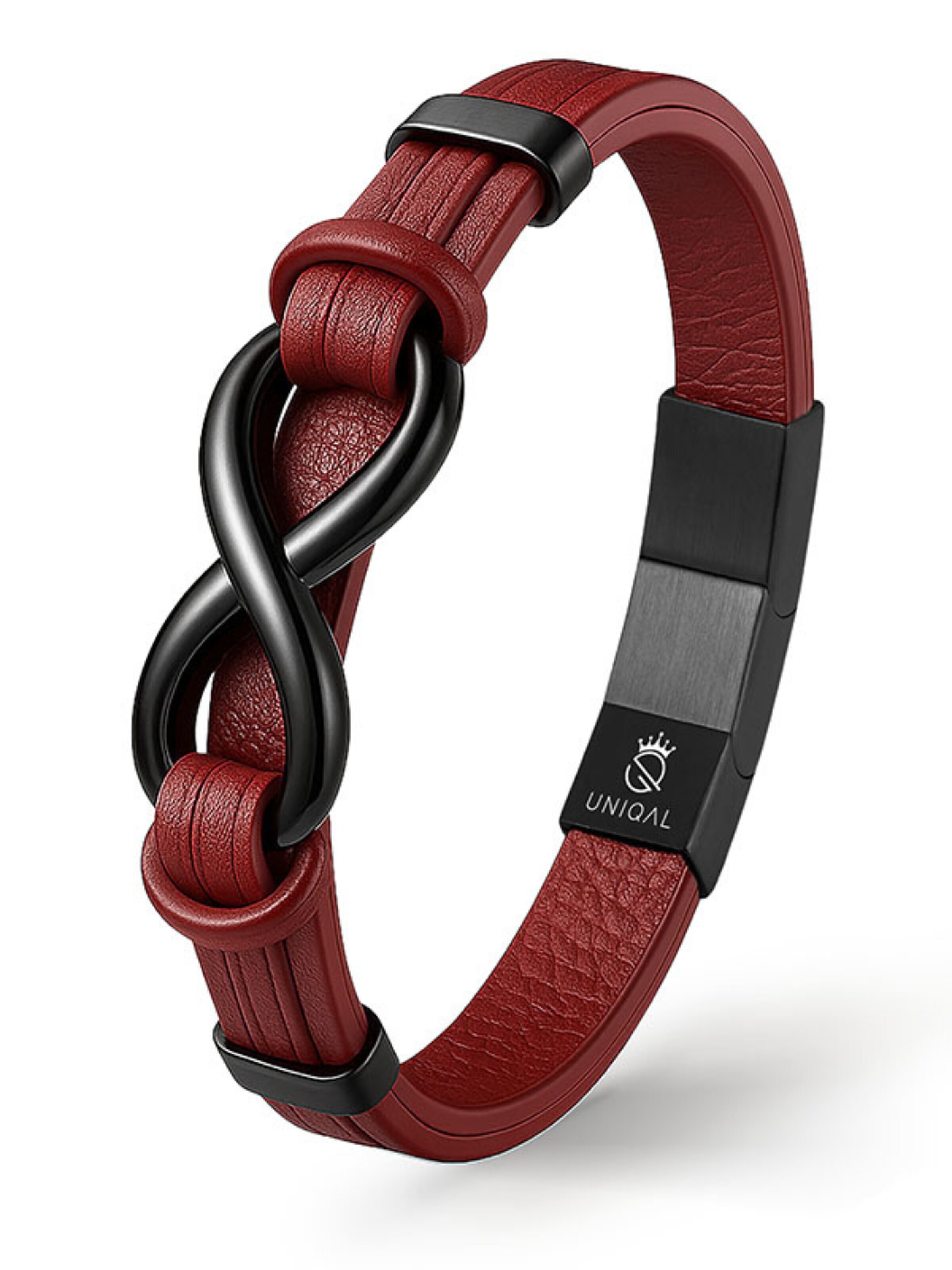 UNIQAL Armband 'INFINITY' in Rood: voorkant