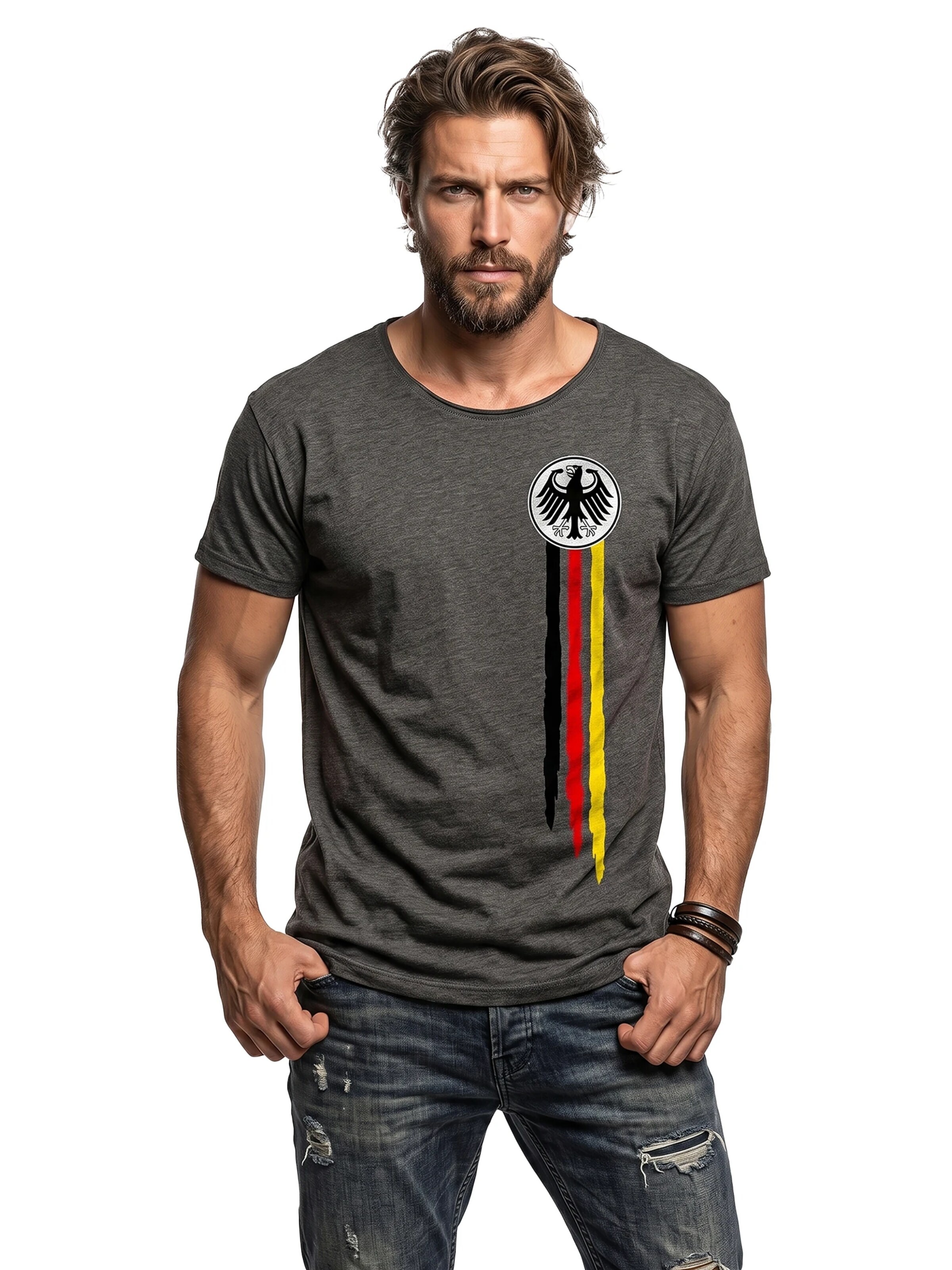 MAKAYA Shirt 'Bundesadler' in Grey