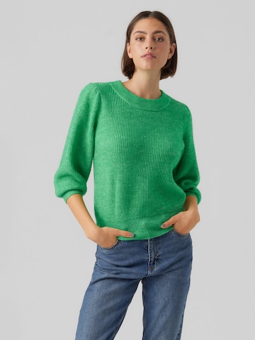 VERO MODA Sweter 'Vigga' w kolorze zielony: przód