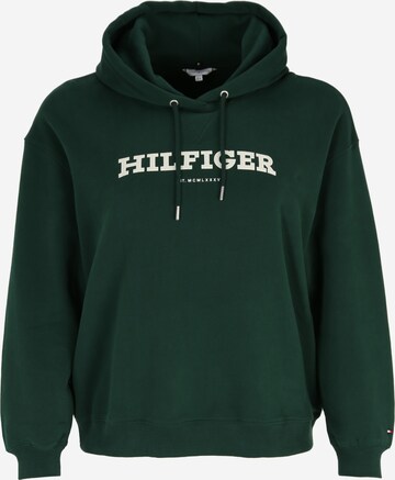 Tommy Hilfiger Curve Sweatshirt 'VARSITY' in Grün: predná strana