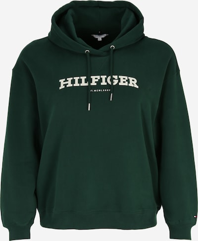 Tommy Hilfiger Curve Μπλούζα φούτερ 'VARSITY' σε σκούρο πράσινο / λευκό, Άποψη προϊόντος