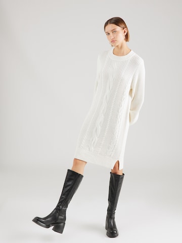 ESPRIT Úpletové šaty – bílá: přední strana