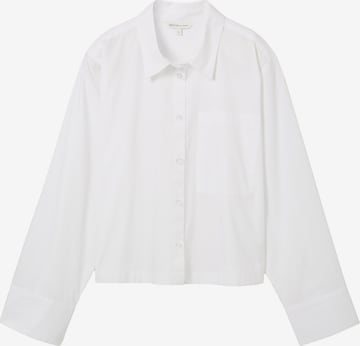 TOM TAILOR DENIM Blouse in White: front