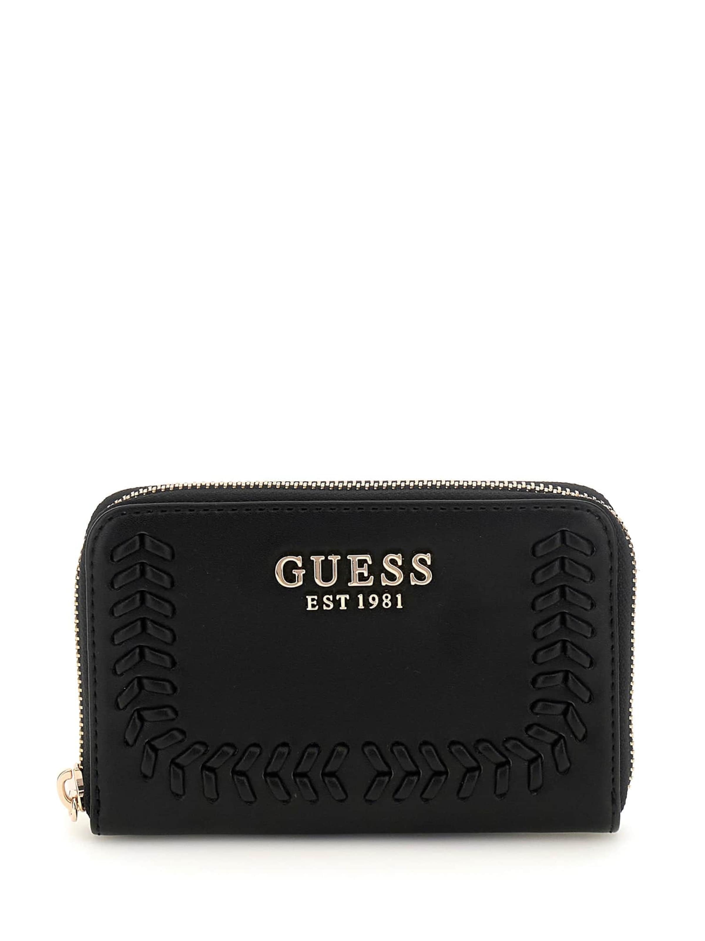 GUESS Wallet 'Tatum' in Black: front