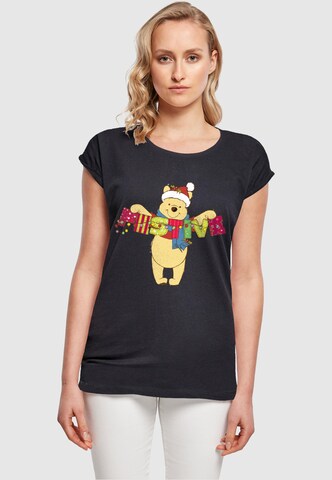 ABSOLUTE CULT Shirt 'Winnie The Pooh - Festive' in Blue: front
