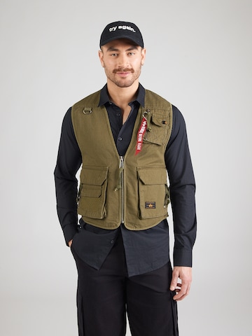 ALPHA INDUSTRIES Kamizelka sportowa 'Utility' w kolorze zielony: przód