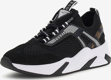 GUESS Korkeavartiset tennarit 'Genga' värissä musta: etupuoli