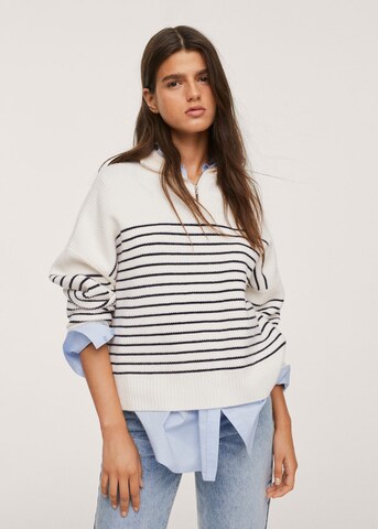 Pull-over 'Rizonr' MANGO en blanc : devant