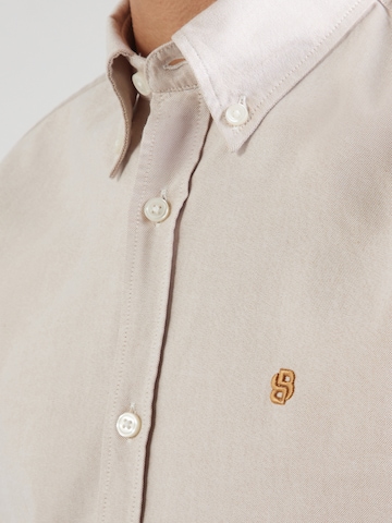 BOSS Slim fit Skjorta 'ROAN' i beige