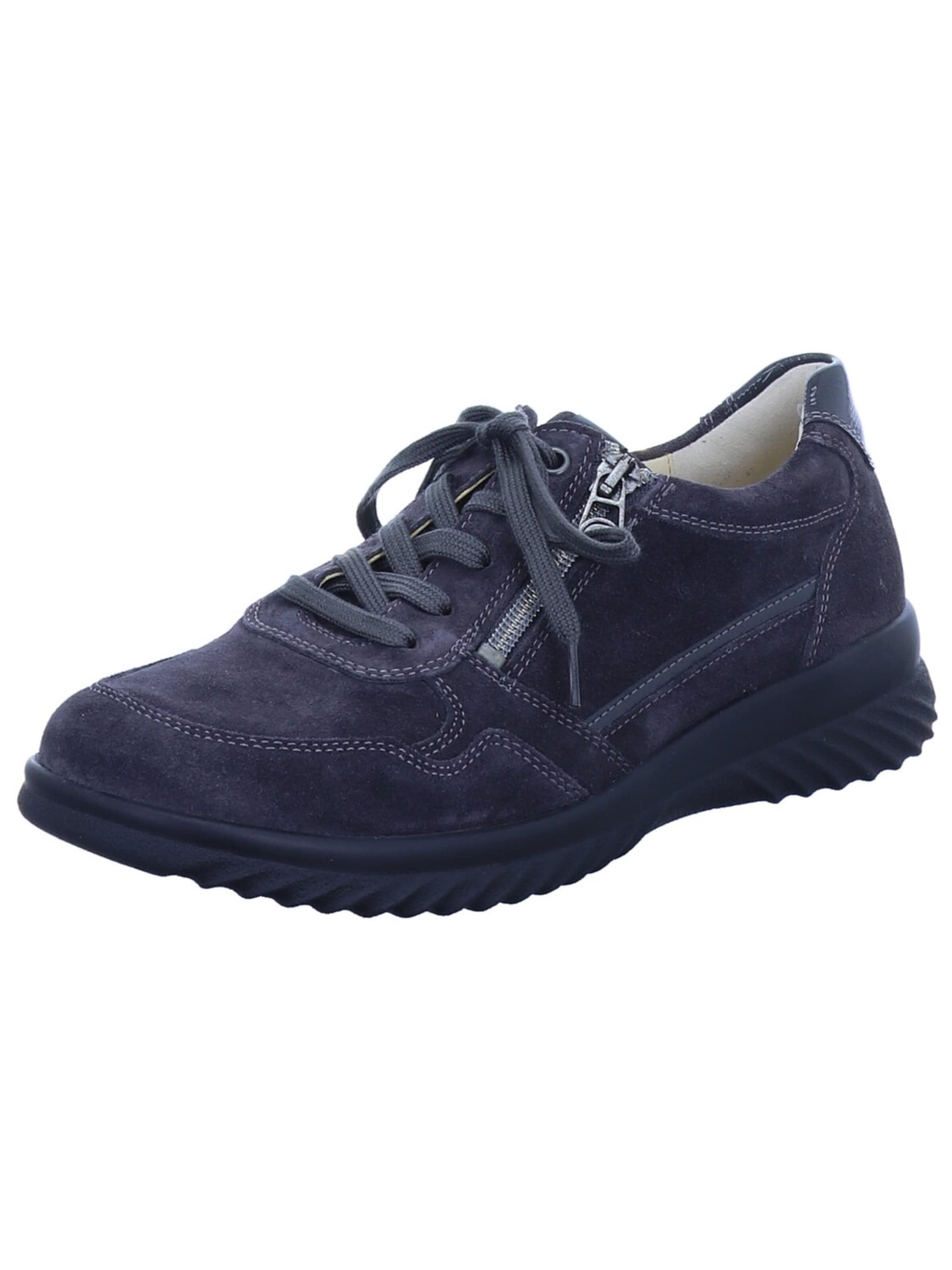Ganter Sportlicher Schnürschuh 'Sneaker Low Damen 204528-6100 Echtleder in grau'‌‌‌‌‌‌‌‌ in Blau: Vorderseite