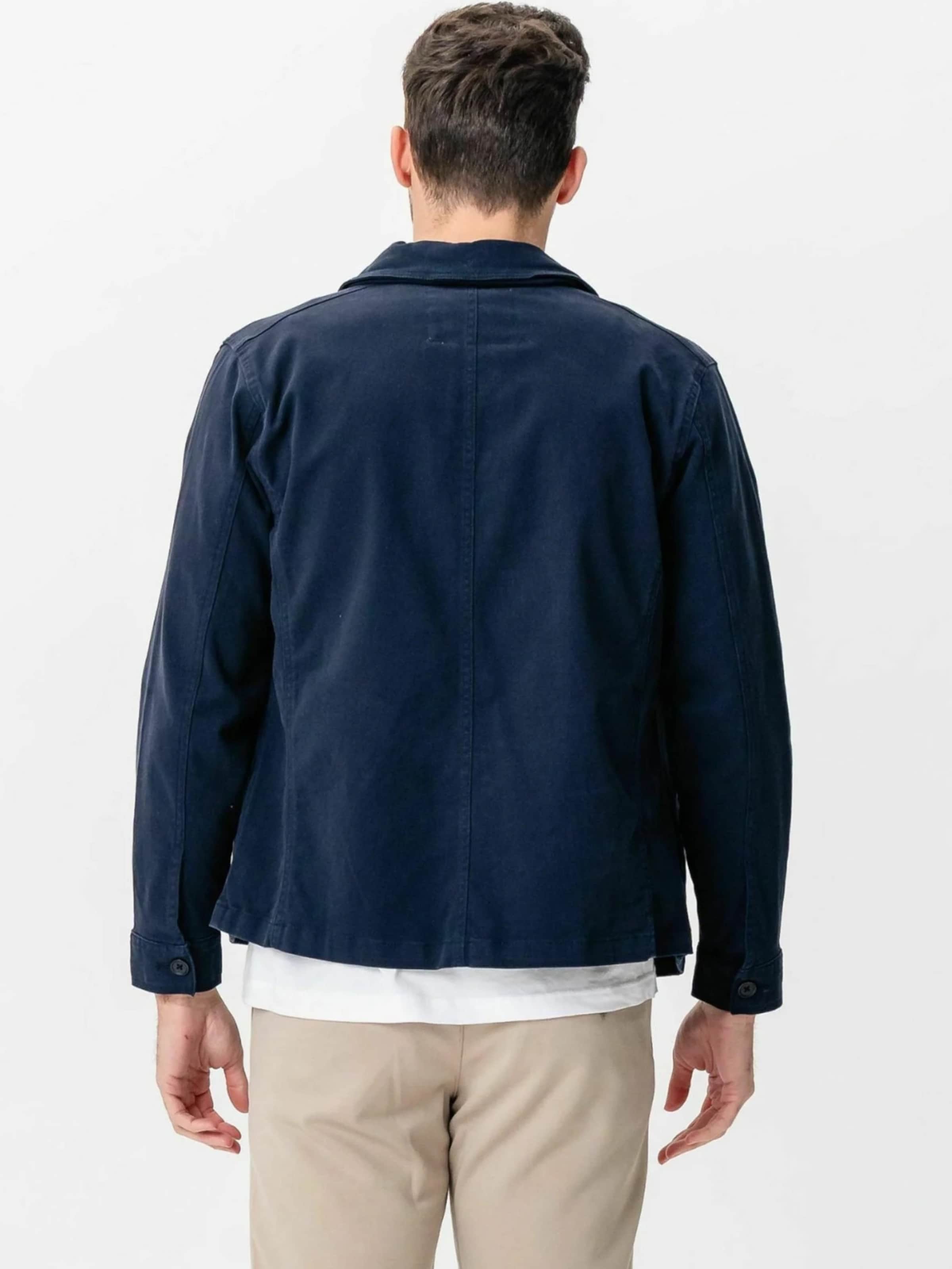 TEESHOPPEN Regular fit Button Up Shirt ' Twill Overshirt ' in Blue