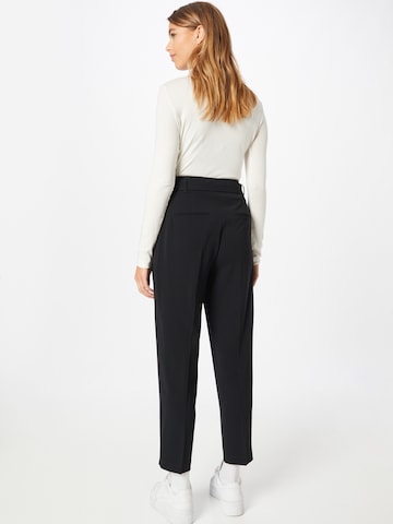 BOSS Black Tapered Pleat-Front Pants 'Tapia' in Black