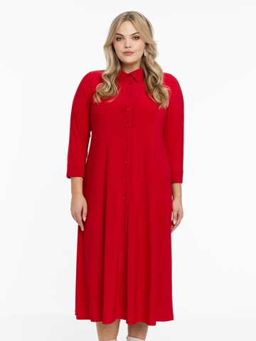 YOEK Blousejurk 'Dolce' in Rood: voorkant