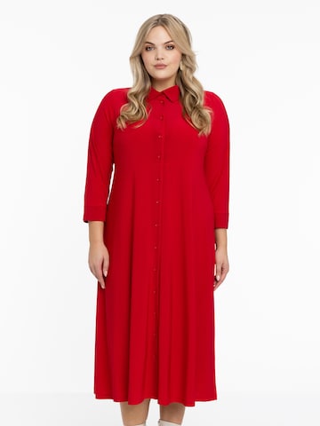 Yoek Shirt Dress 'Dolce' in Red: front