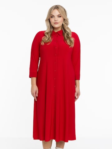 Robe-chemise 'Dolce' Yoek en rouge : devant