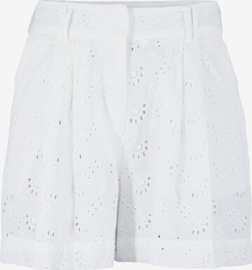 Y.A.S Regular Pleat-Front Pants in White: front