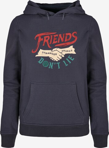 ABSOLUTE CULT Sweatshirt 'Stranger Things - Friends Dont Lie Hands' in Blau: predná strana