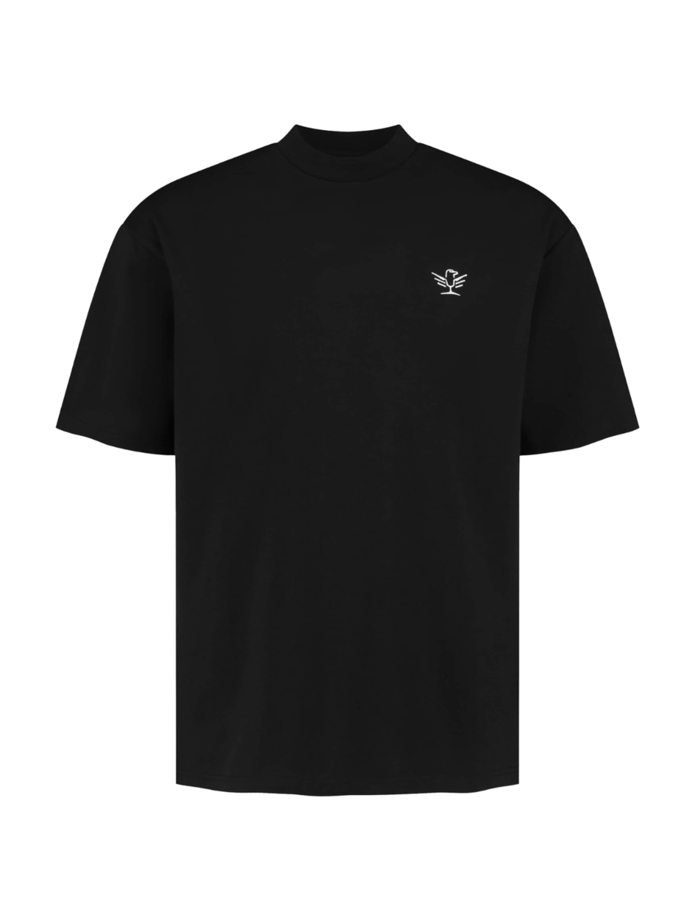 leon aguila Shirt 'Black Embroidered Tee' in Black: front