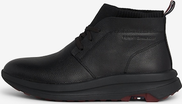 TOMMY HILFIGER Lace-Up Boots in Black: front