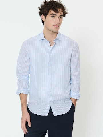 Matinique Rovný strih Košeľa 'MAMarc' - Modrá: predná strana