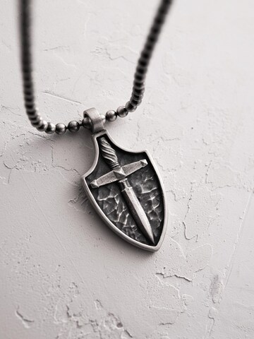 REYTEL - Colgante 'SWORD ON SHIELD' en plata: frente