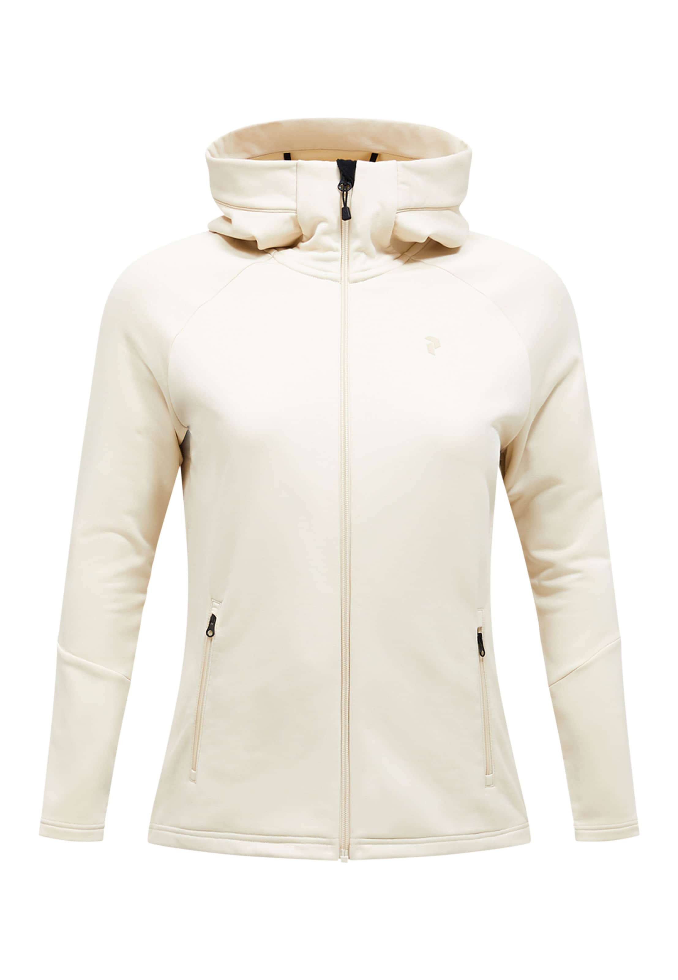 PEAK PERFORMANCE Fleecejacke W Rider Essentials Midlayer Zip Hood in Beige: Vorderseite