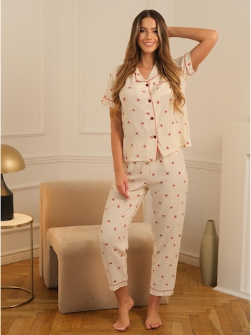Orchibelle Pajama 'Rosaura' in White: front