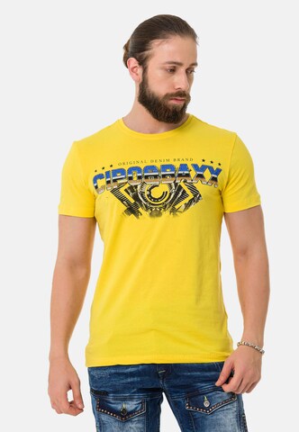 T-Shirt CIPO & BAXX en jaune : devant