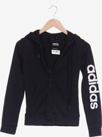 ADIDAS PERFORMANCE Sweatshirt & Zip-Up Hoodie in XXS in Black: front