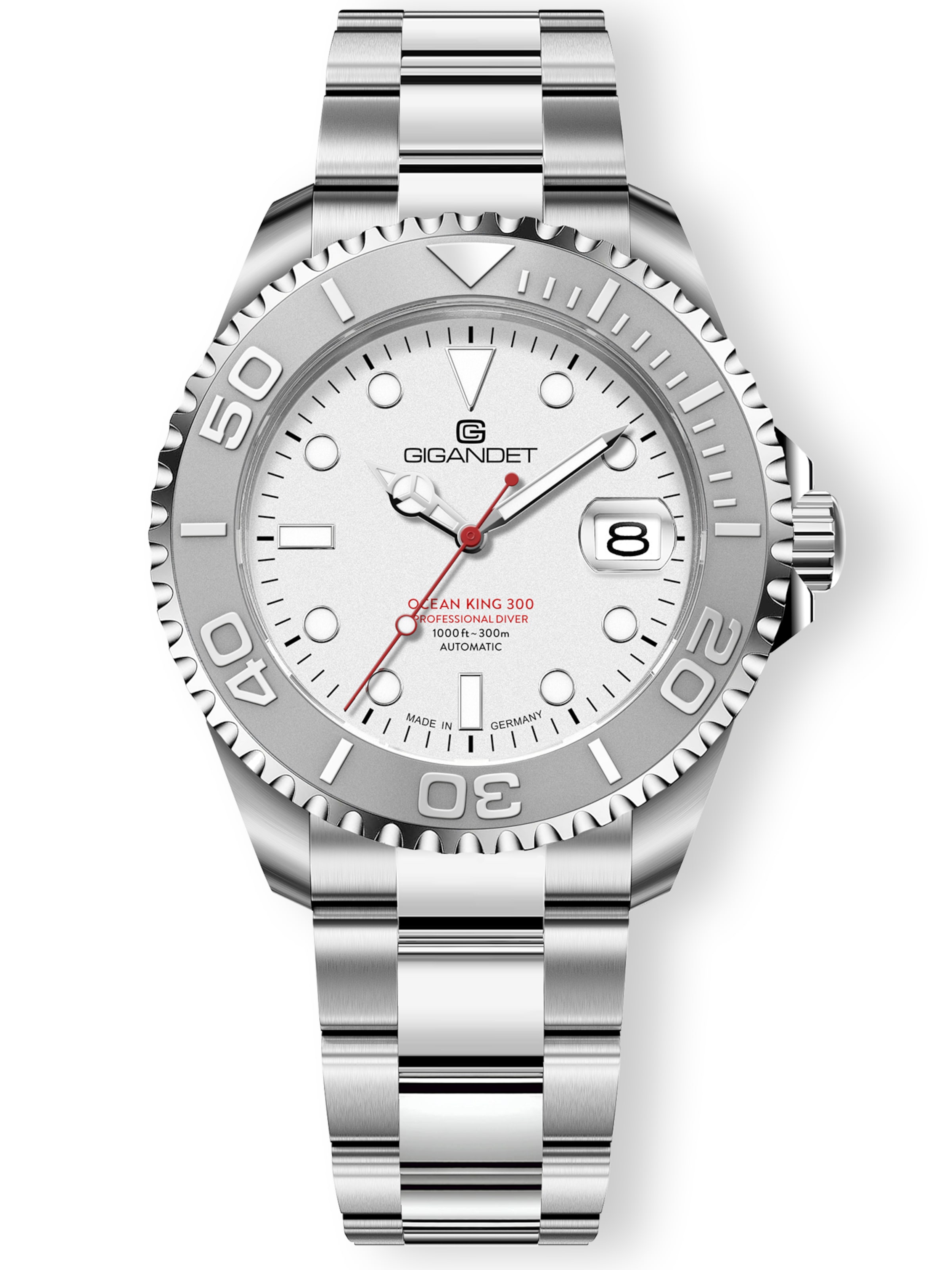 Gigandet Analog Watch 'OCEAN KING' in Silver: front