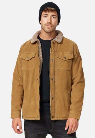 INDICODE JEANS Between-Season Jacket 'Tonni' in Brown: front