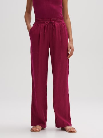 OPUS Wide leg Bandplooibroek 'Marou' in Roze: voorkant