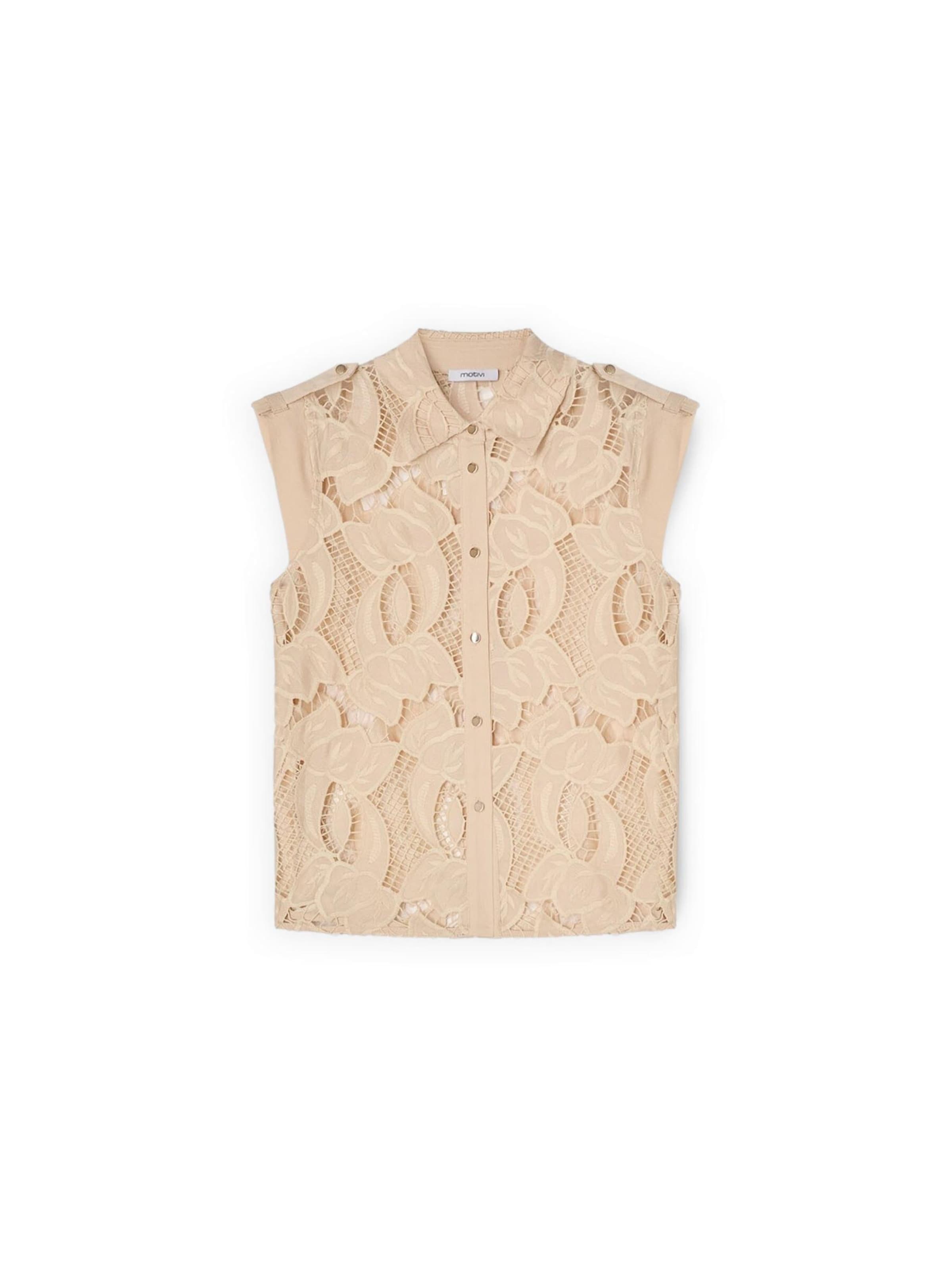 MOTIVI Shirt in Beige: voorkant