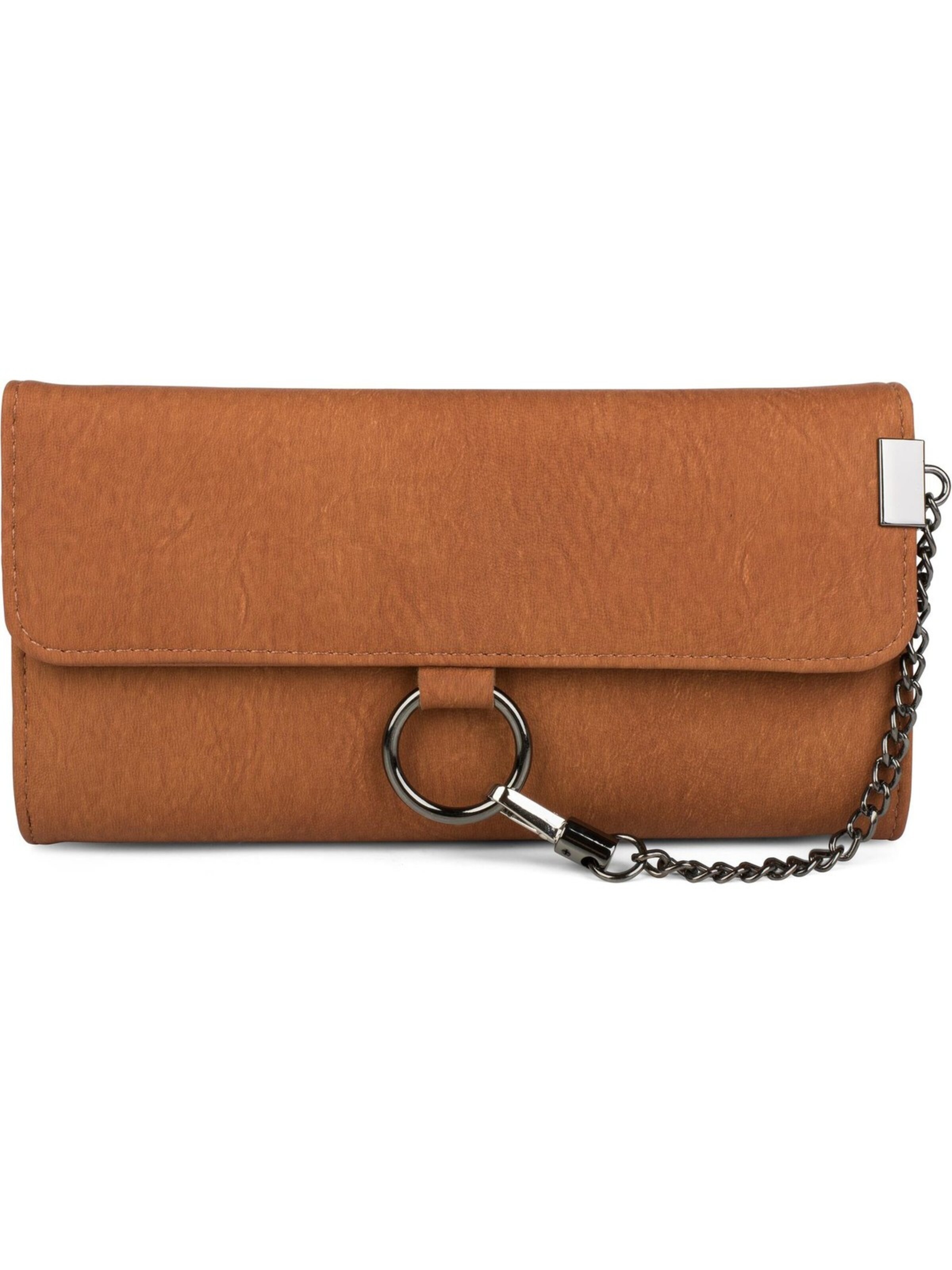 styleBREAKER Portemonnaie 'Geldbörse mit Ring und Kette'‌‌‌ in Beige: Vorderseite