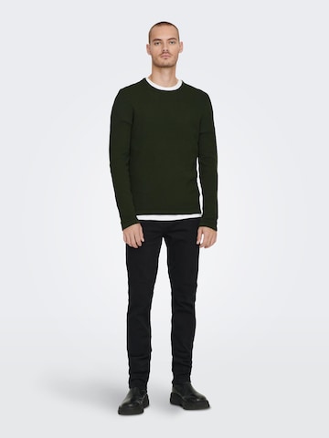 Only & Sons Regular fit Sweater 'Panter' in Green