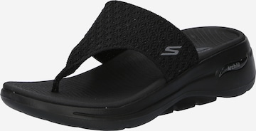 SKECHERS T-Bar Sandals 'GO WALK' in Black: front