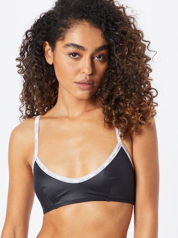 Calvin Klein Swimwear Bralette Bikini Top in Black: front